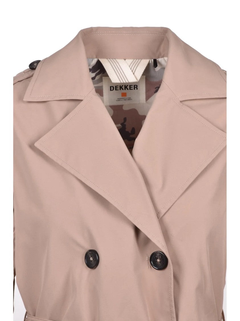 Dekker Beige Double-Breasted Trench Coat