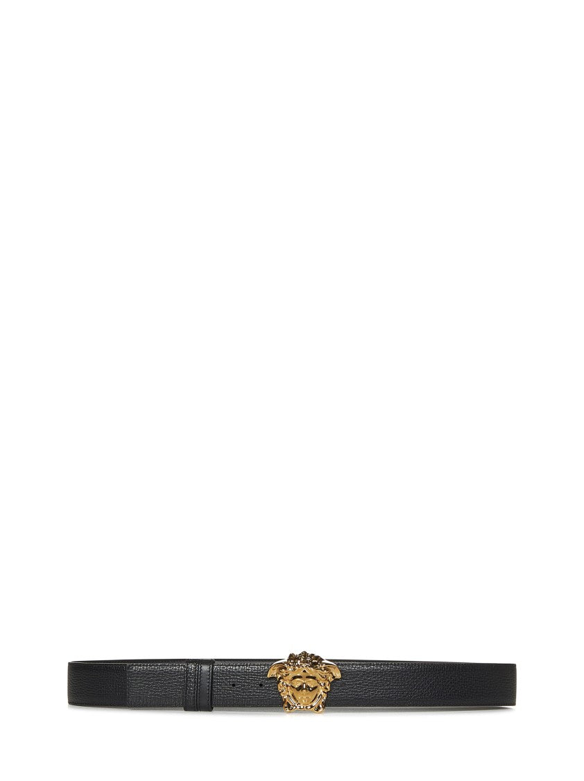 Versace Reversible Leather Belt With Medusa Buckle