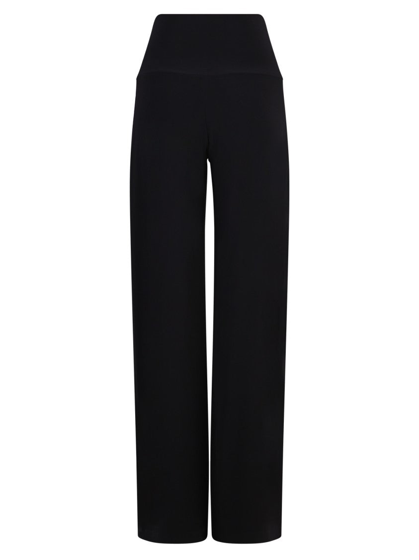 Norma Kamali Black Wide-Leg Trousers