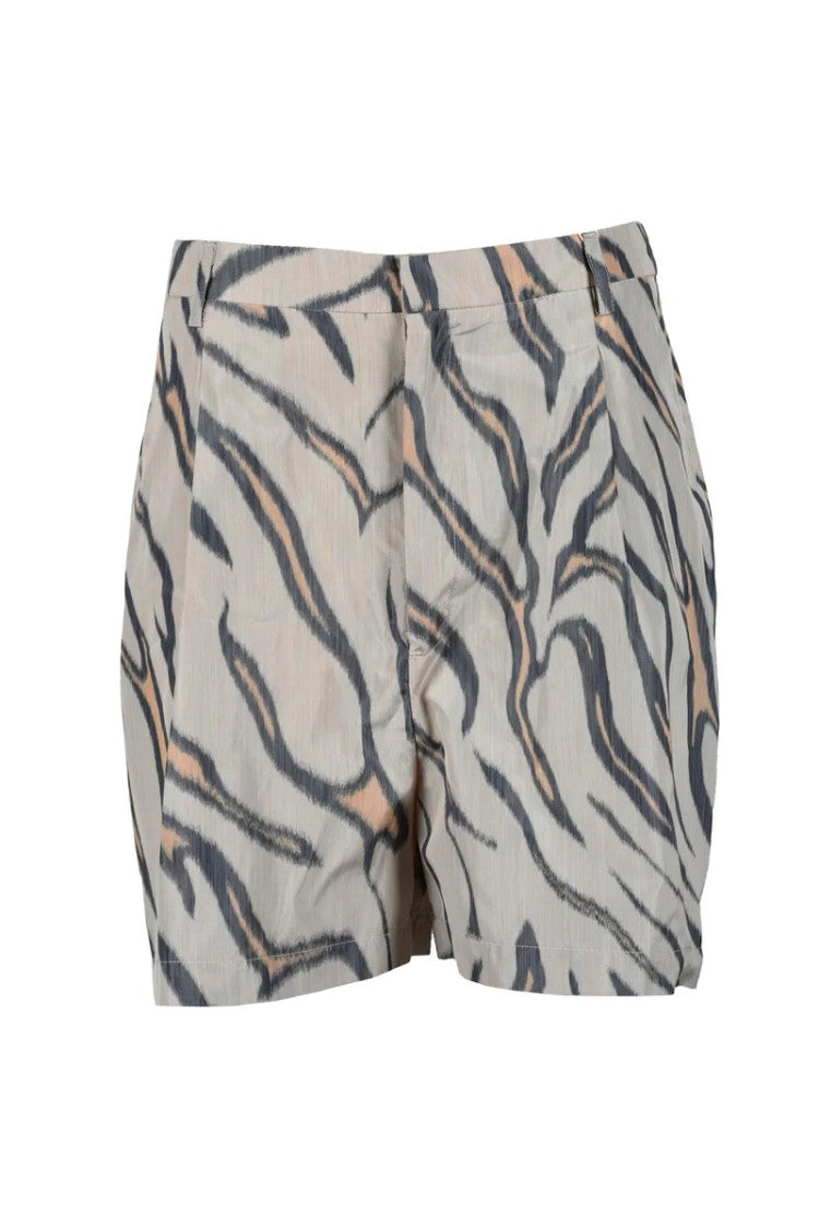 Violanti Beige Patterned Polyester Shorts