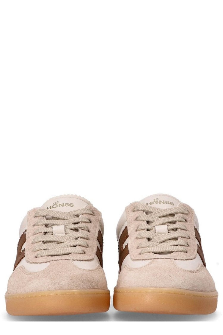 Hogan White H Chocolate Cool Leather Sneakers