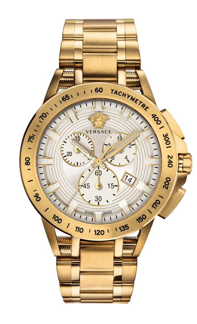 Versace Chronograph With Gold-Tone Stainless Steel Case And Luminous Dial