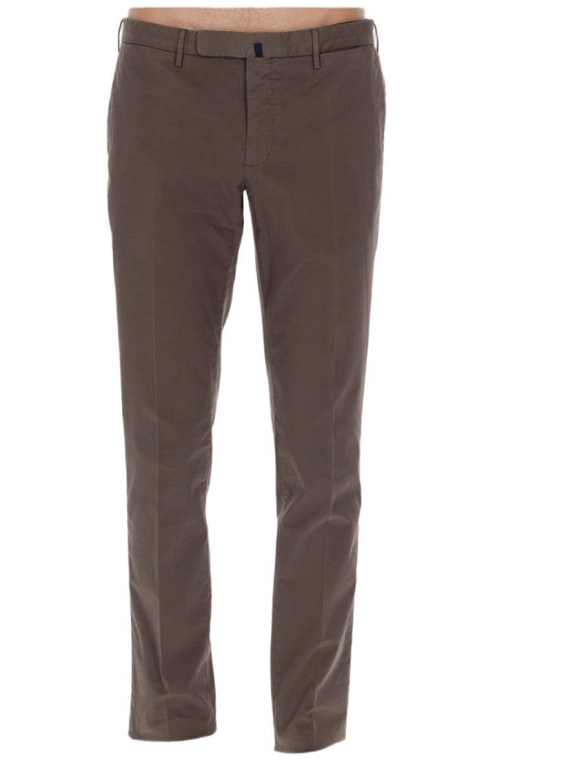 Incotex Neutrals Slim Flat-Front Cotton-Blend Tailored Pants