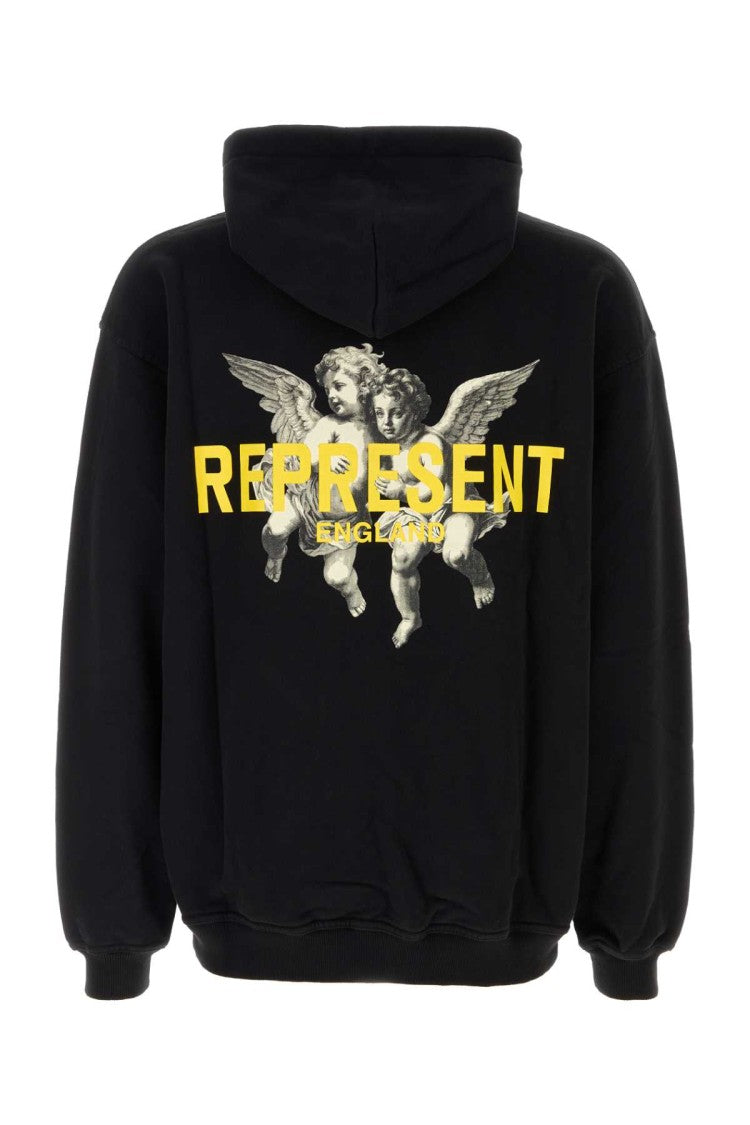 Represent Black Cotton Oversize Represent Legacy Cherubs Sweatshirt