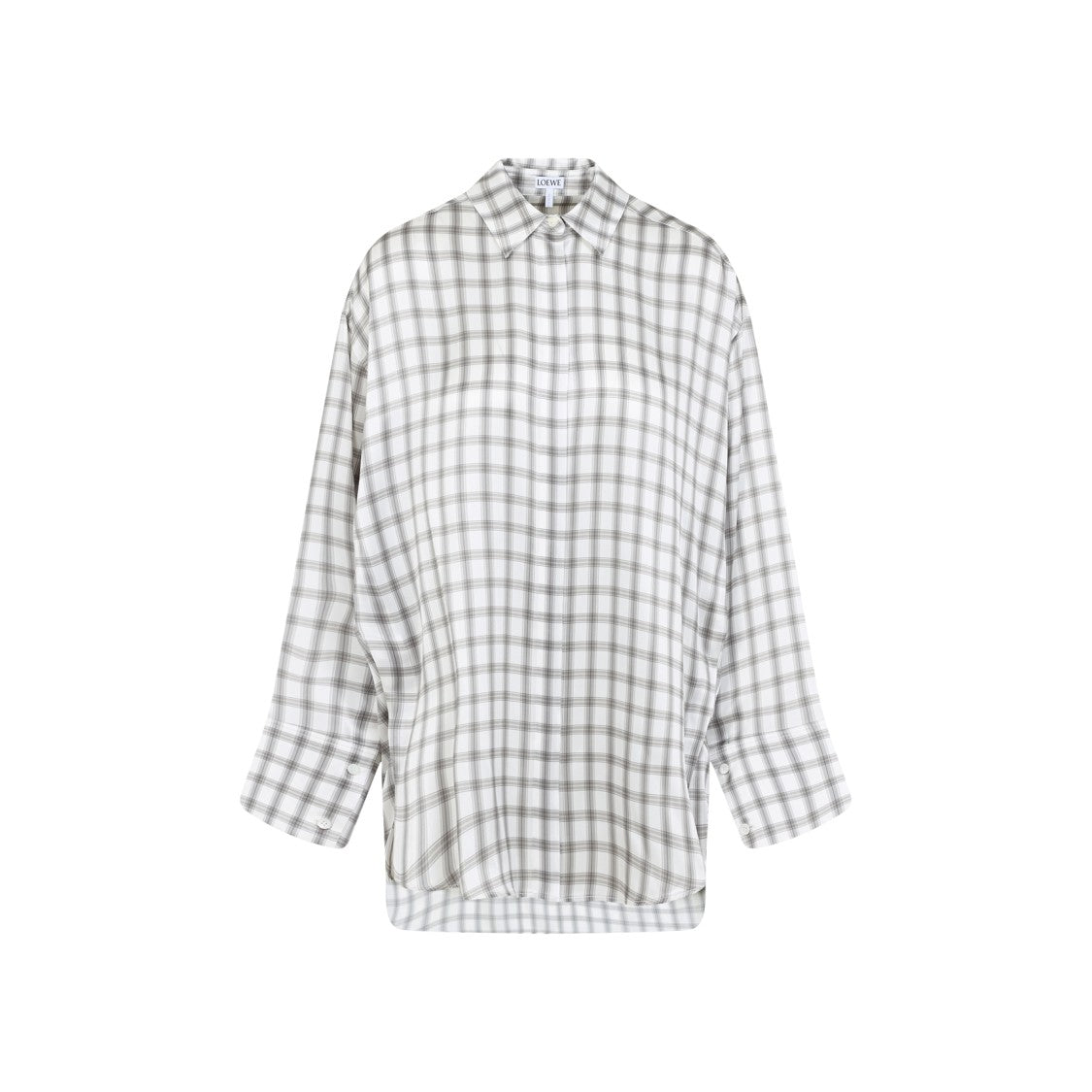 Loewe White And Grey Silk Shirt