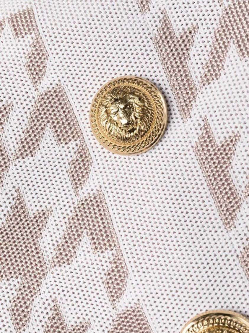 Balmain Butonned Houndstooth Dress