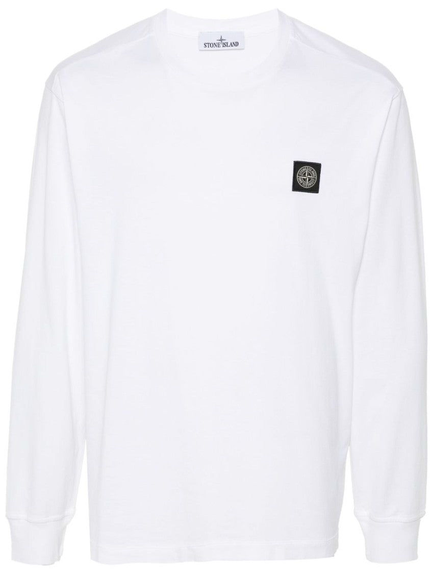 Stone Island Long-Sleeved Cotton Jersey T-Shirt With Compass Logo