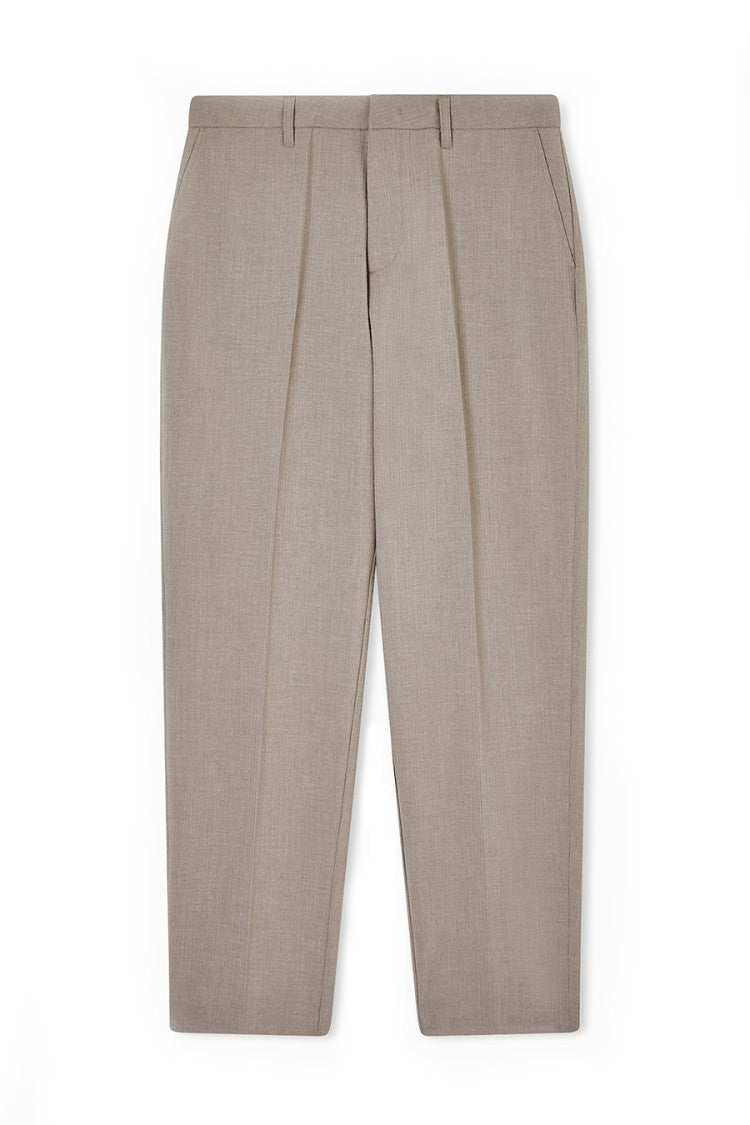 Emporio Armani Khaki Polyester Pleated Cropped Trousers