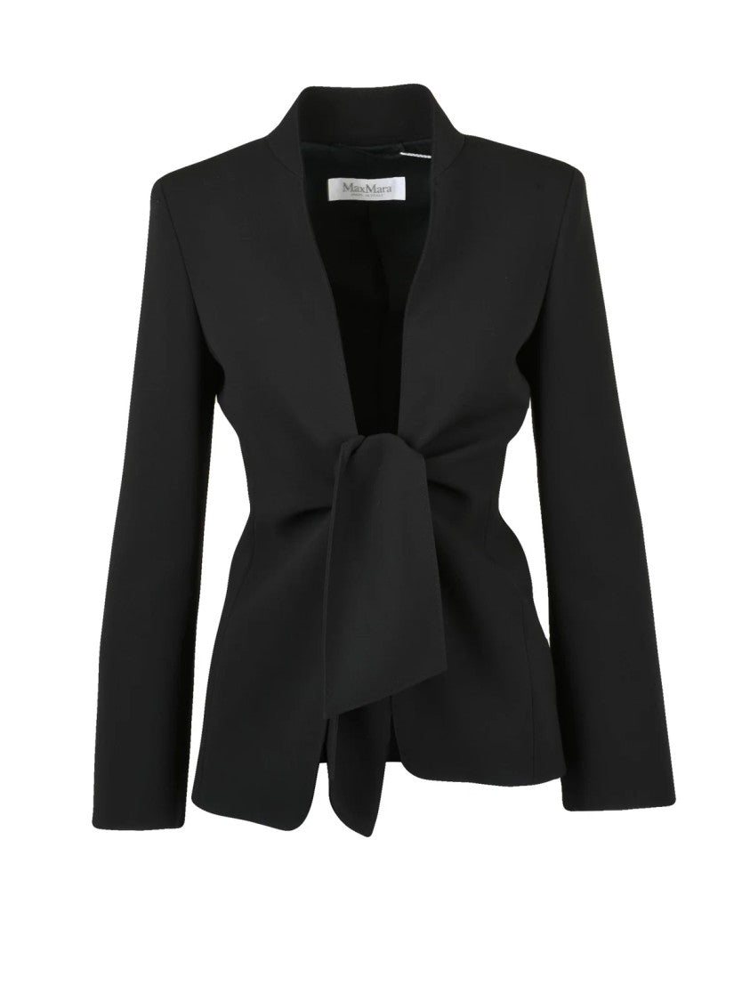 Max Mara Black Triacetate Tie-Closure Blazer