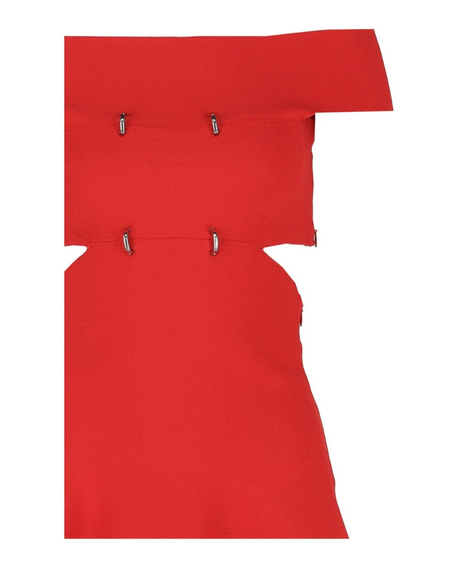 Alexander Mcqueen Off-Shoulder Mini Dress With Cutout Accents
