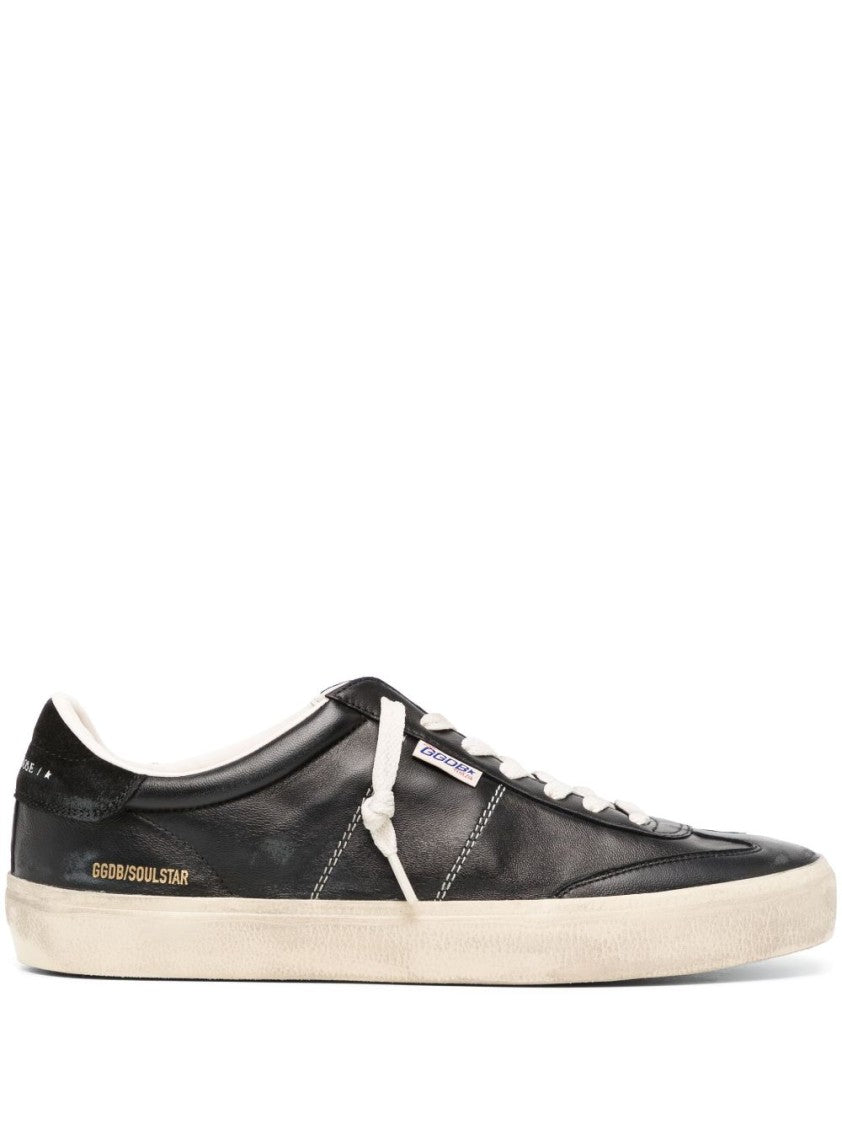 Golden Goose Vintage-Inspired Black Leather Sneakers