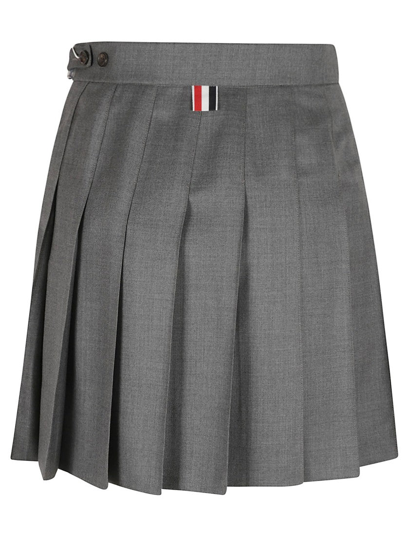 Thom Browne Pleated Tailored Skirt With Structured Waistband
