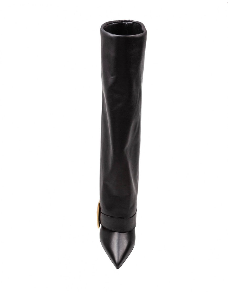 Balmain Anthem Leather Boots, Black