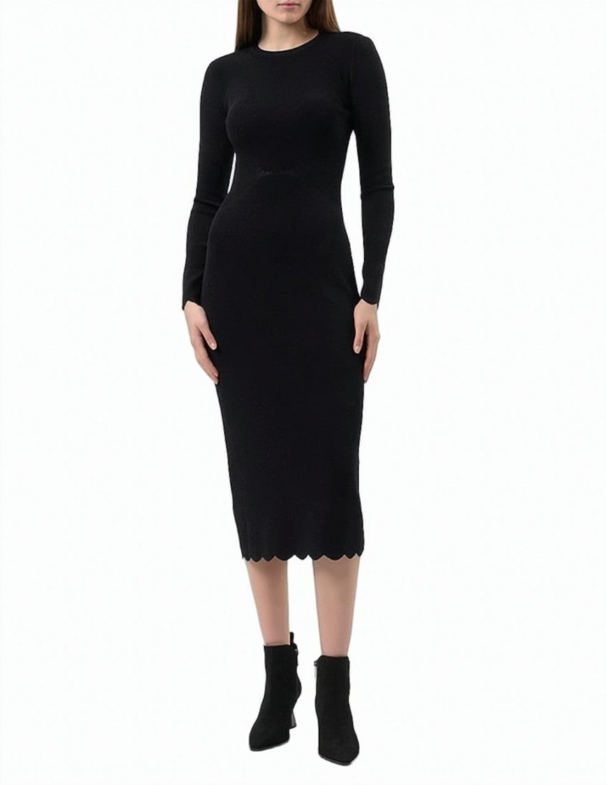 Twin-Set Viscose-Blend Scalloped Punched Longuette Dress