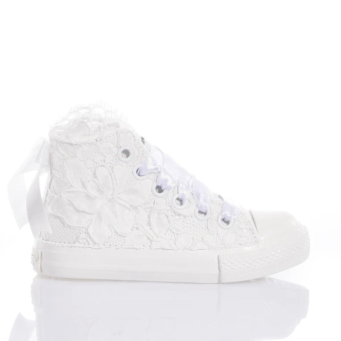 Mimanera High-Top Canvas Sneakers With Embroidered Lace
