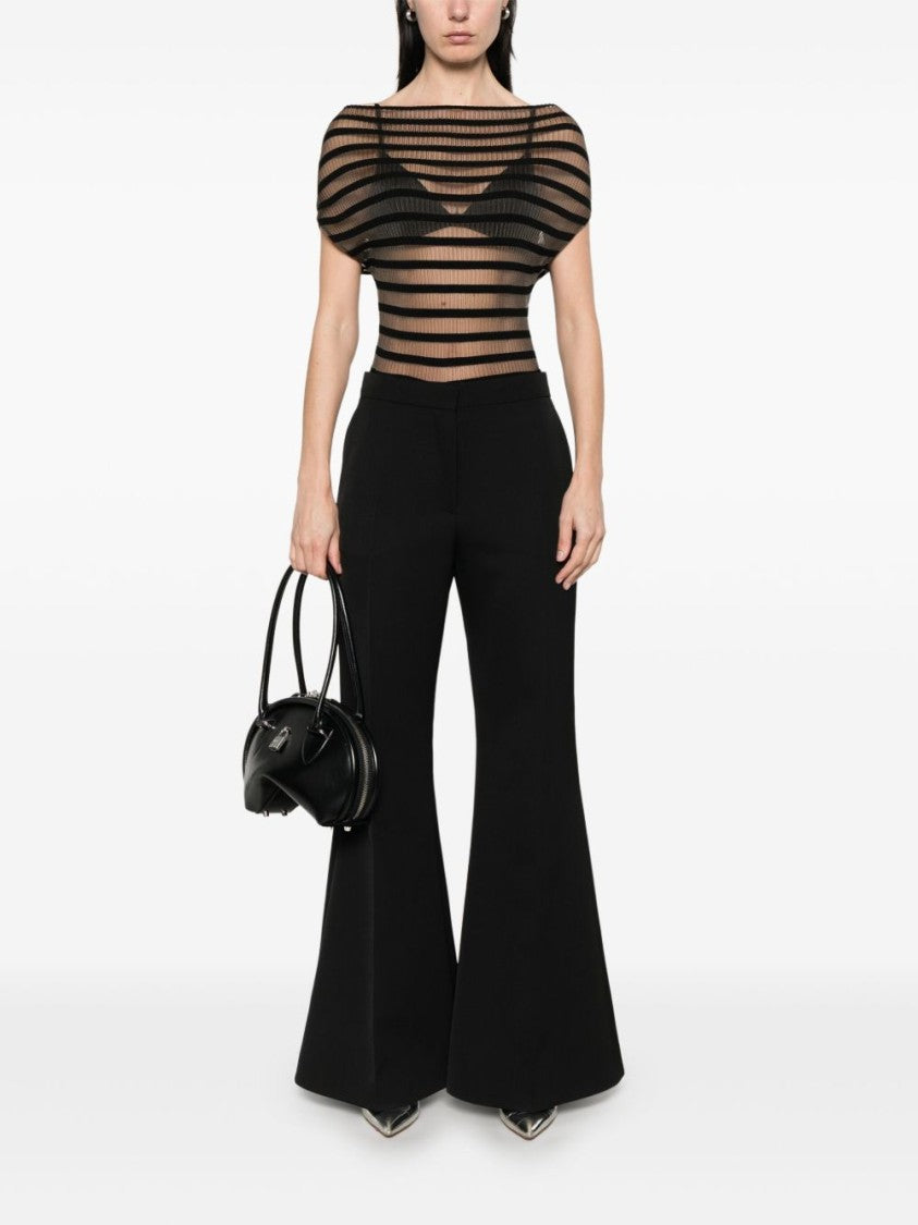 Givenchy Black Flared Trousers With Concealed Fastening