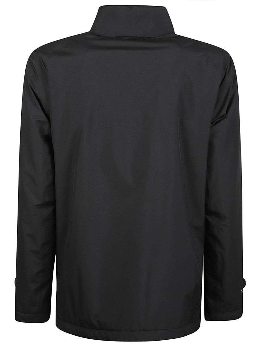 Herno Black Flap-Pocket Concealed-Fastening Field Jacket
