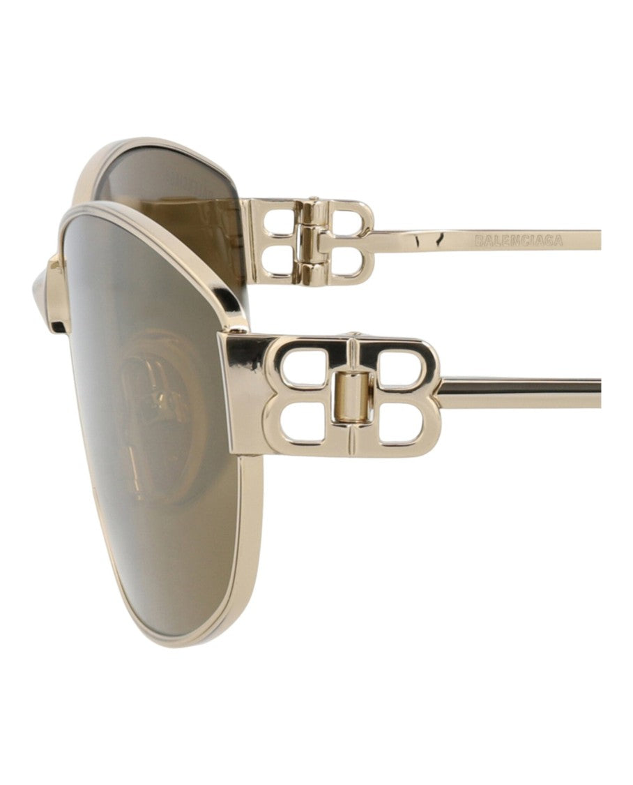 Balenciaga Square-Frame Metal Sunglasses