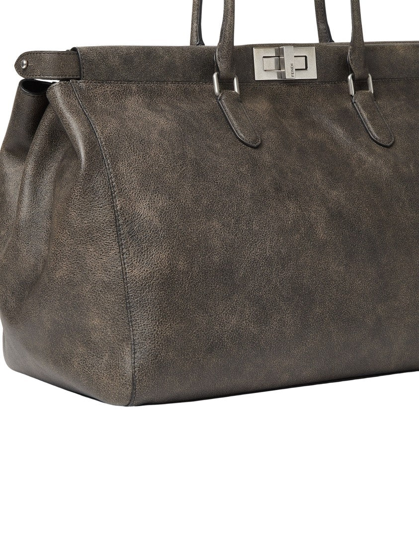 Fendi Black Peekaboo Soft Calfskin Large Tote Bag