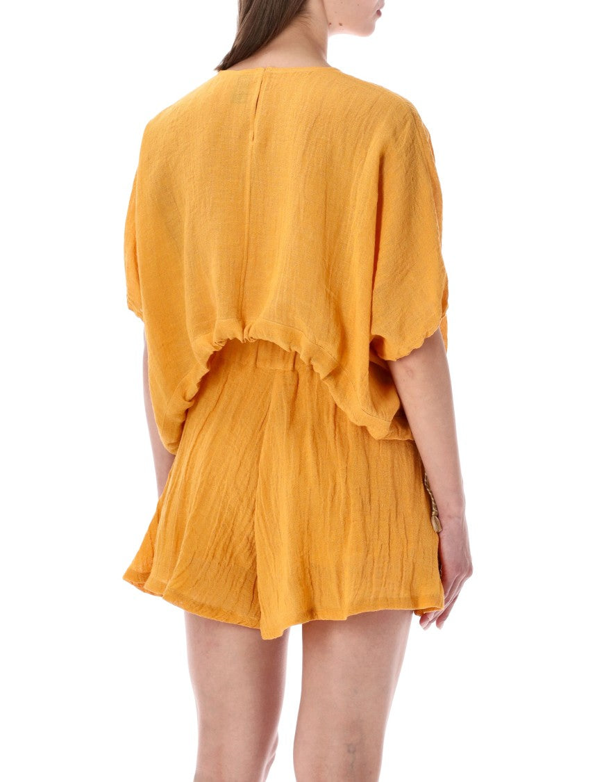 120% Lino Relaxed Short Sleeve Top Shirt