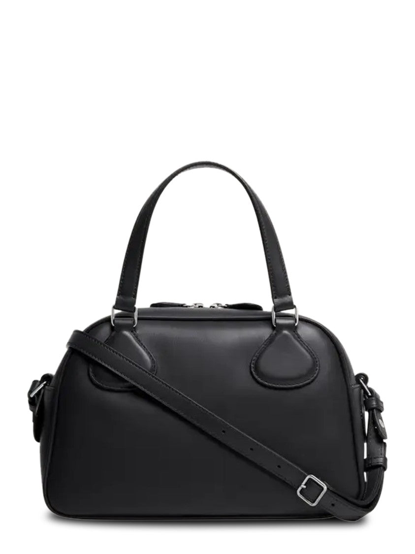 Courrèges Structured Black Bowling Bag With Versatile Carrying Options