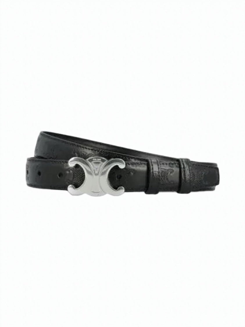 Celine Leather Belt With Double-C Buckle