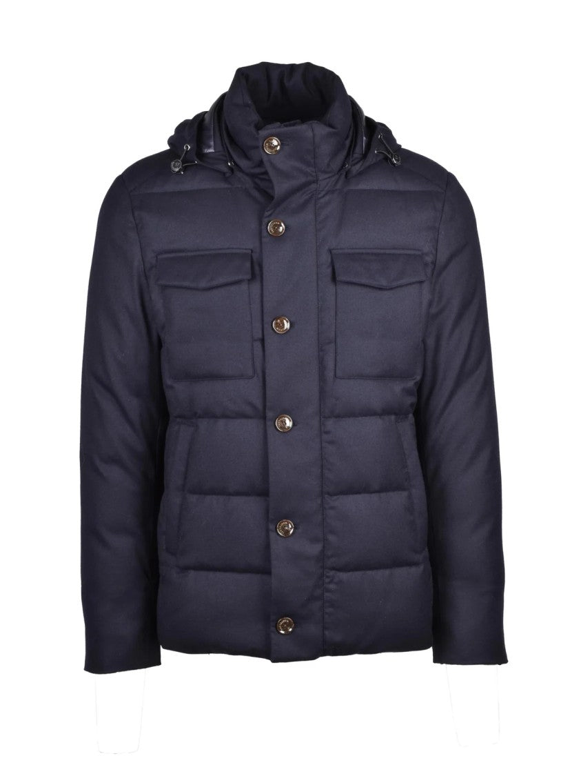 Montecore Midnight Blue Quilted Virgin Wool Down Coat