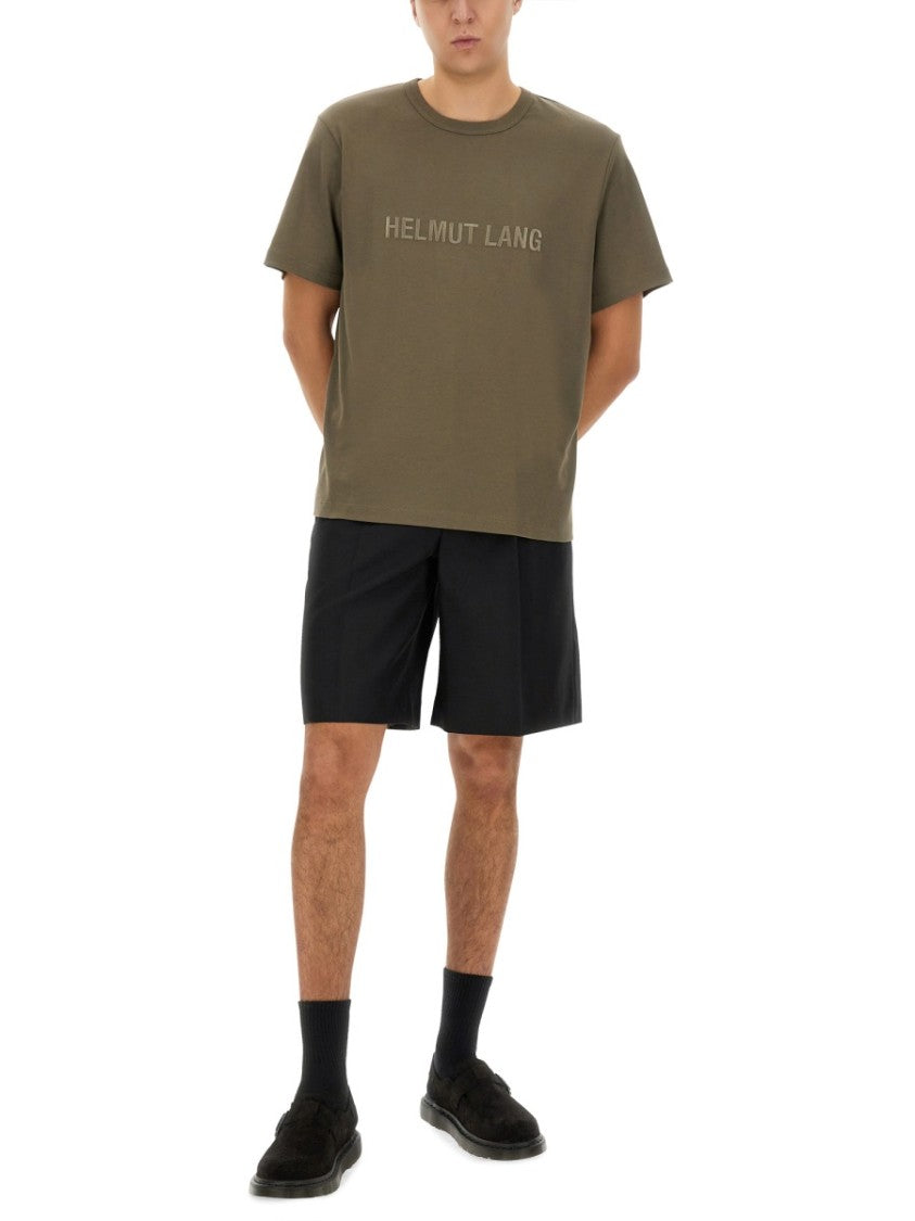 Helmut Lang Regular Fit T-Shirt With Tonal Logo Embossing