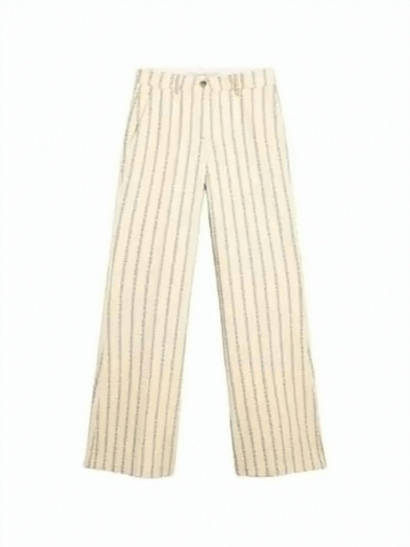 Golden Goose Relaxed Fit Straight Leg Pants With Vertical Stripes