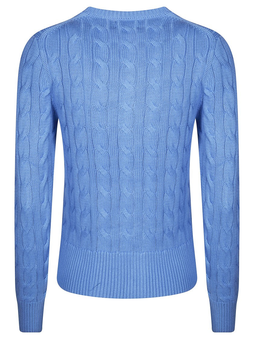 Polo Ralph Lauren Blue Cable Knit Treccia Cardigan
