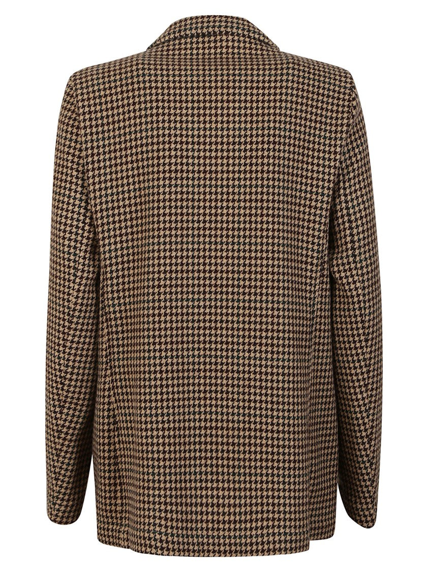 Massimo Alba Double-Breasted Houndstooth Wool Blazer