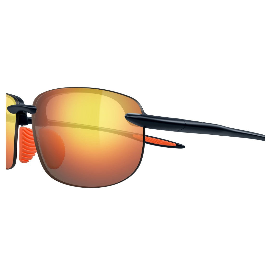 Maui Jim Hookipa Ultra Af Sleek Rimless Sunglasses With Reflective Orange Gradient