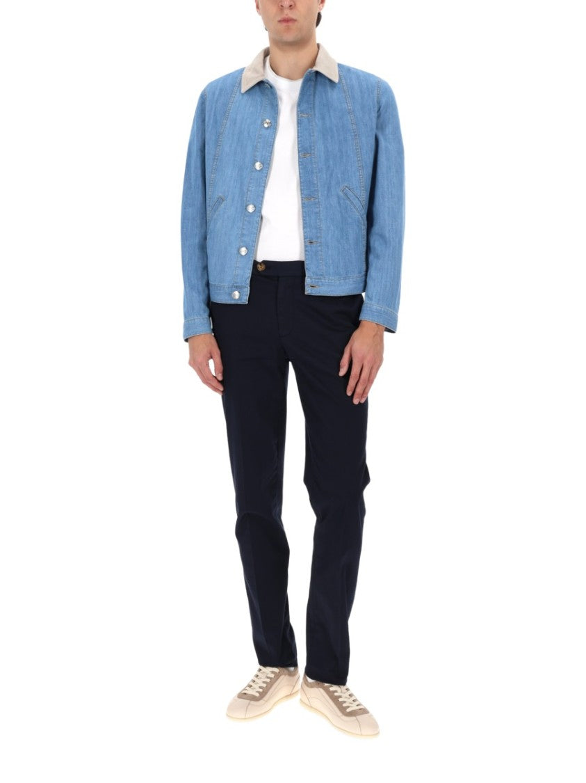 Brunello Cucinelli Light Blue Cotton Denim Jacket