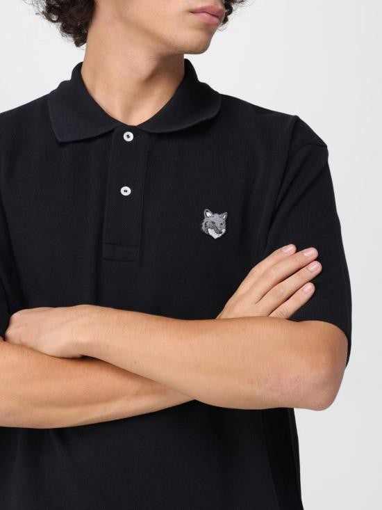 Maison Kitsuné Short-Sleeve Comfort Polo With Embroidered Fox Head