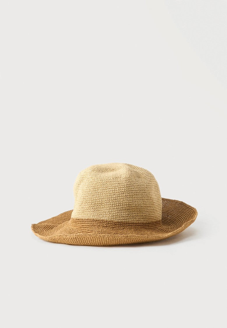 Lauren Ralph Lauren Woven Two-Tone Wide-Brimmed Hat With Textured Braiding