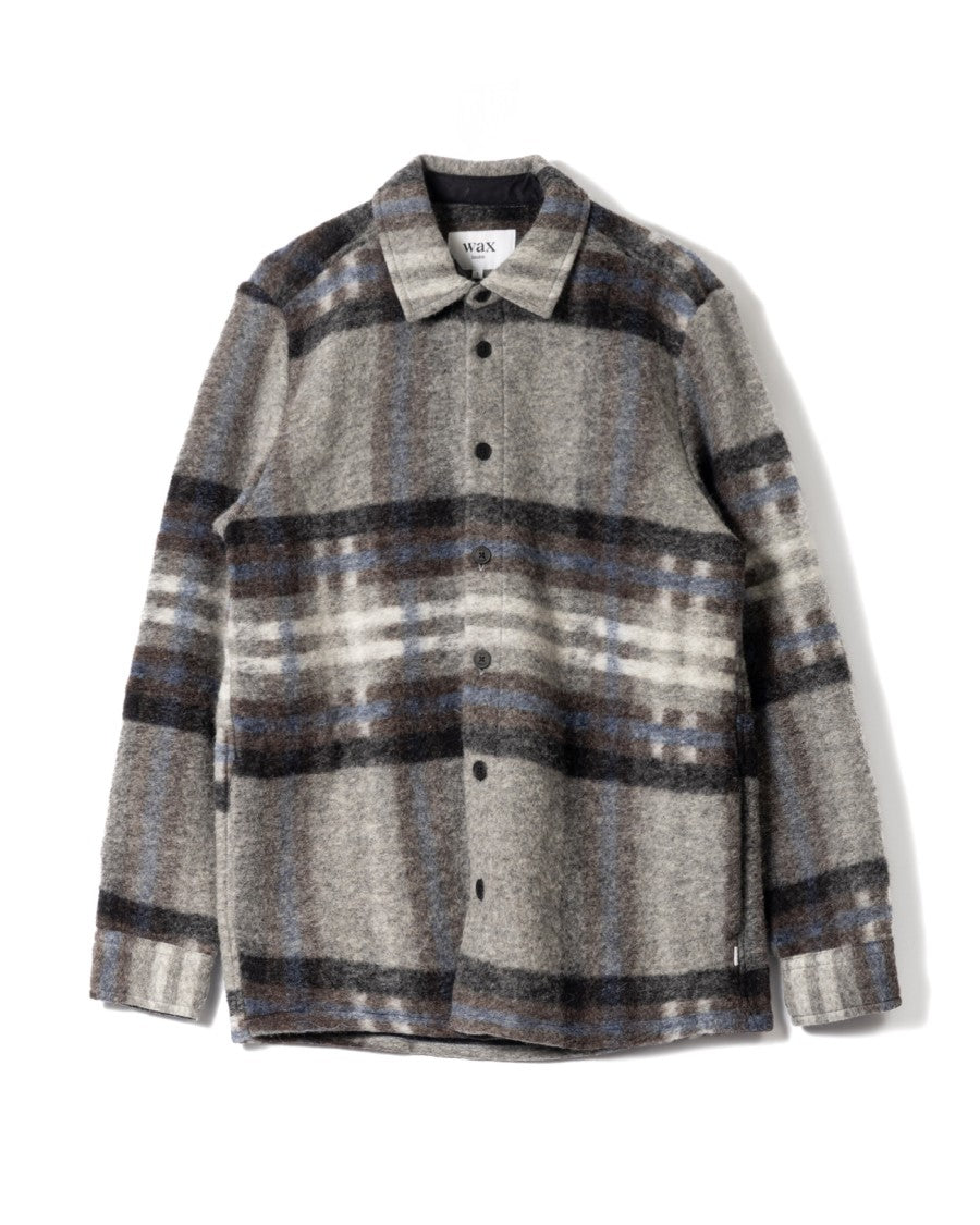 Wax London Wool Check Overshirt With Classic Collar