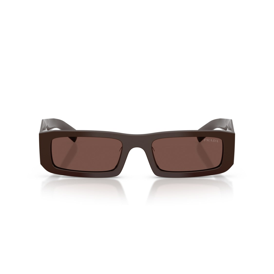 Prada 0Pr D09sd Rectangular Brown Acetate Sunglasses