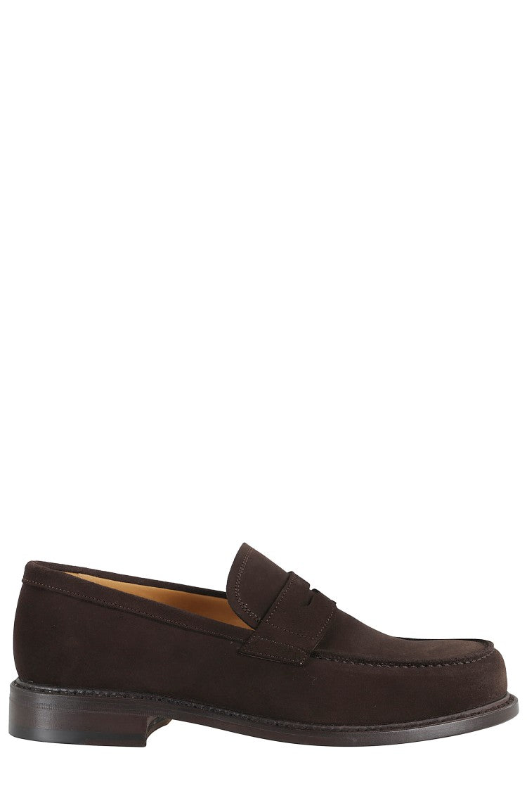 John Spencer Almond-Toe Suede Moccasins