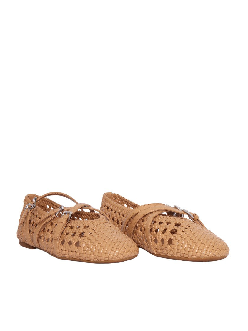 Michael Kors Pointed Toe Woven Ballet Flats
