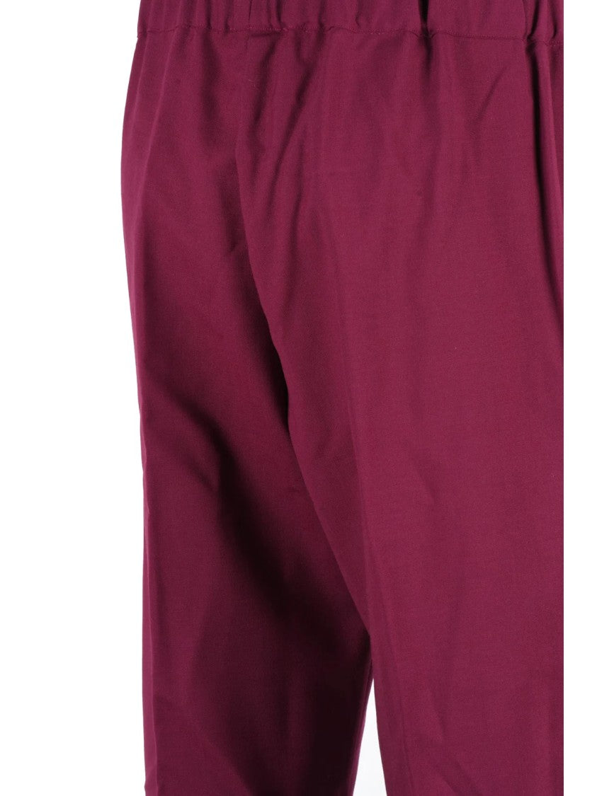 Semi Couture Fuchsia Tapered-Leg Virgin Wool-Blend Pants