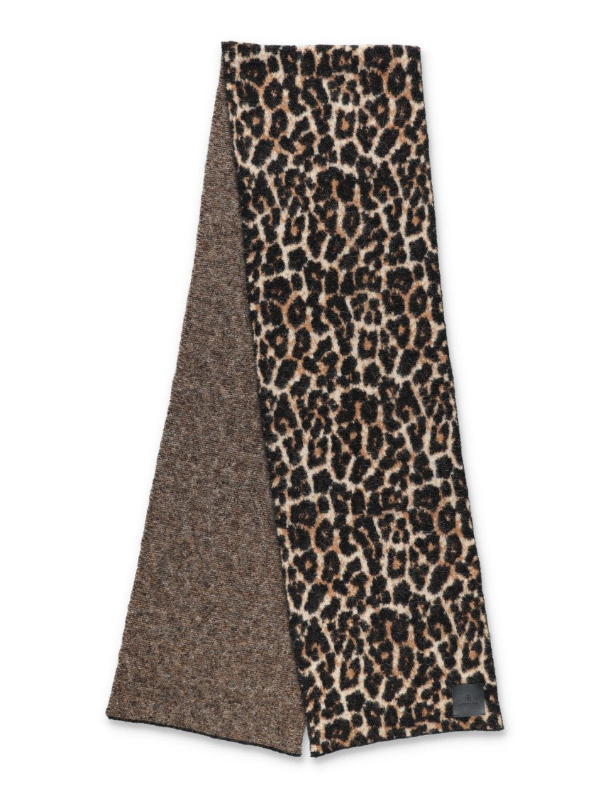 Anine Bing Hannah Brown Leopard Jacquard Scarf