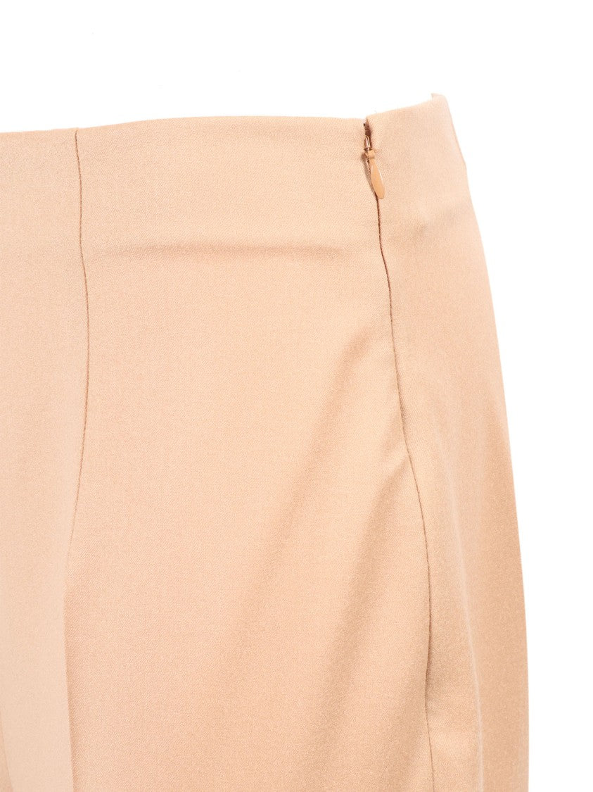 Alberta Ferretti High Waist Straight-Leg Tailored Pants With Pleats