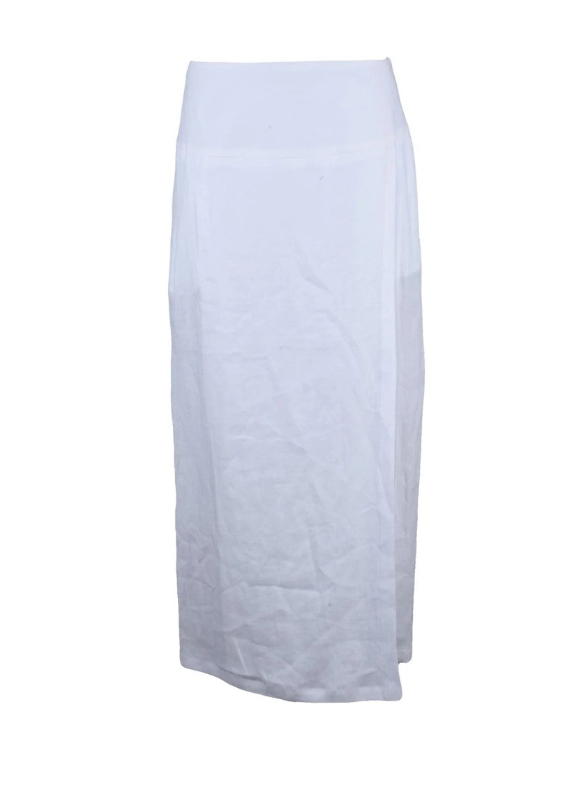 Eleventy White Linen Long Skirt