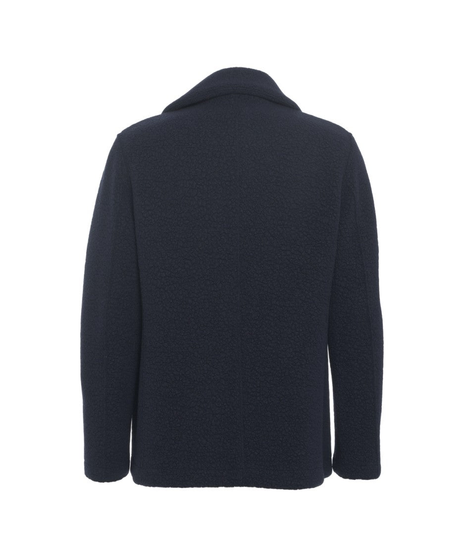 Harris Wharf London Structured Bouclé Peacoat With Double-Breasted Closure