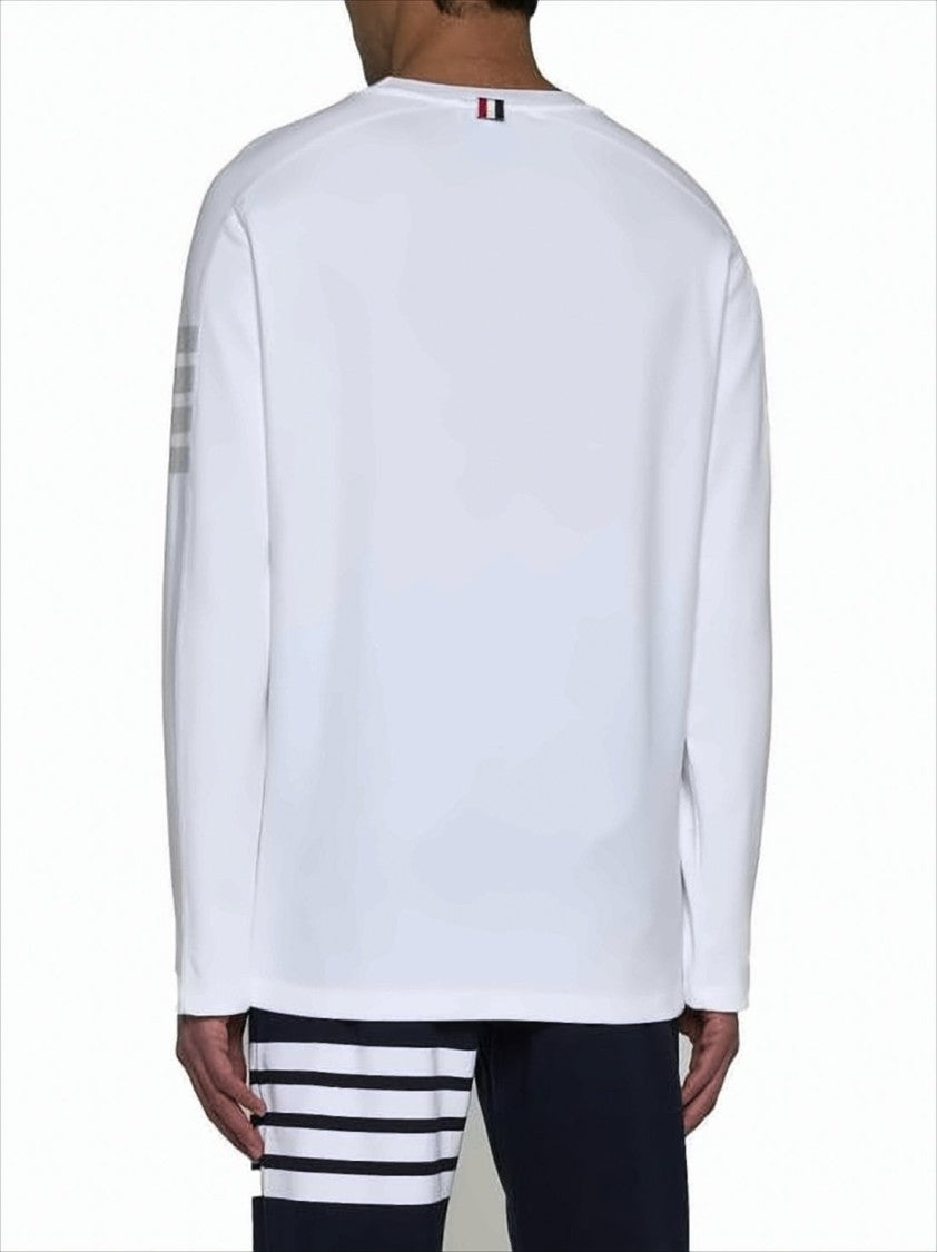 Thom Browne Long-Sleeve T-Shirt With Minimalist Design And Tricolor Detail