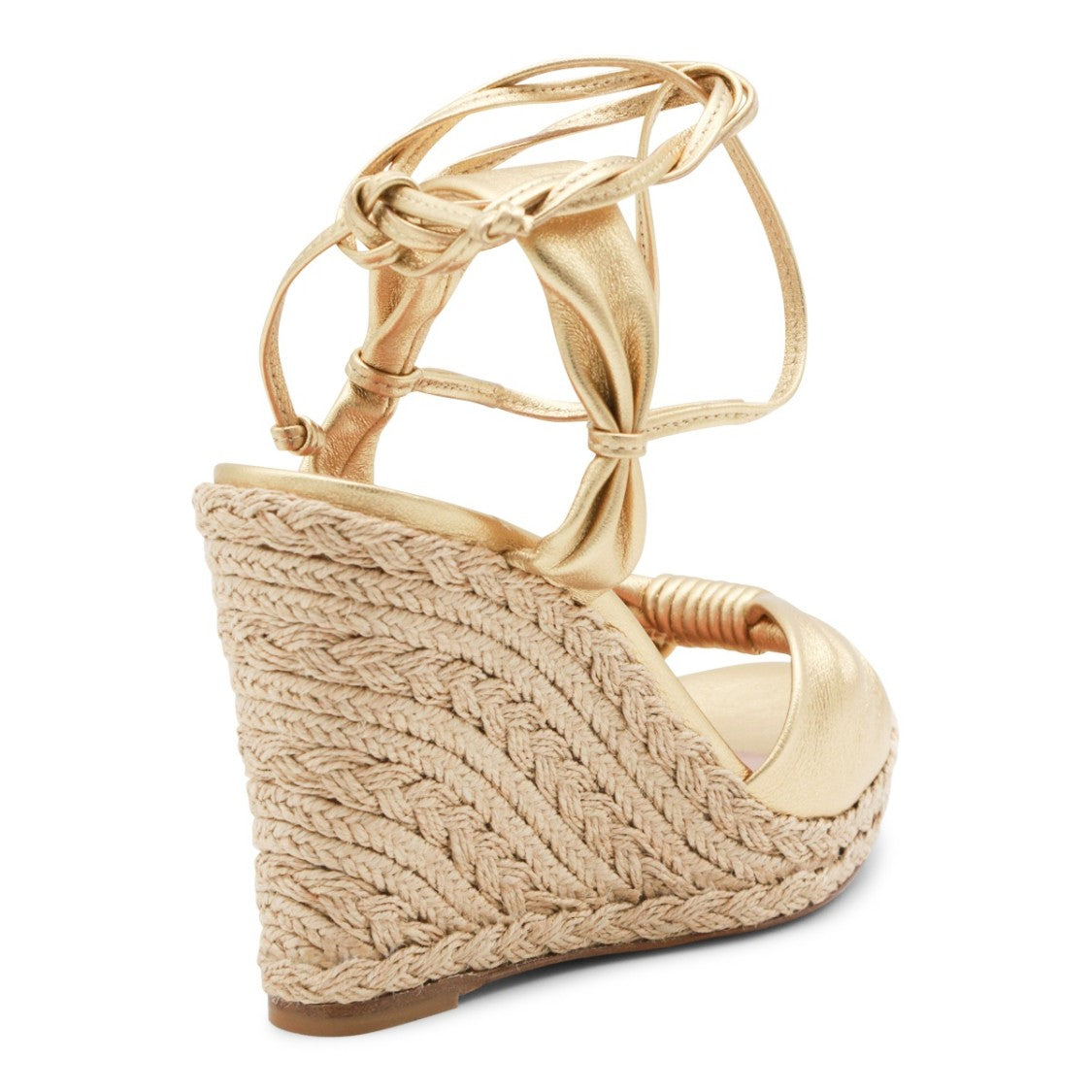 Aquazzura Gold Jute Wedge Sandals