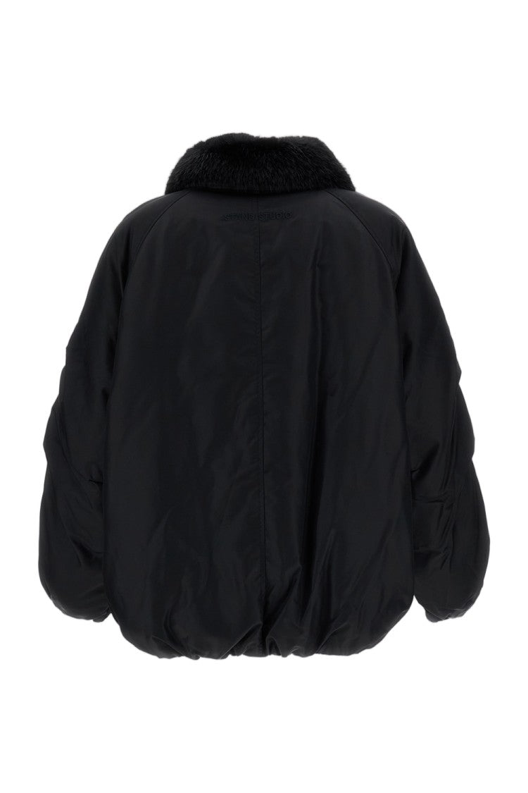 Stand Studio Black Thilda Oversized Padded Nylon Jacket