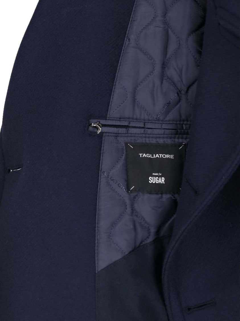 Tagliatore Blue San Francisco Double-Breasted Wool Coat