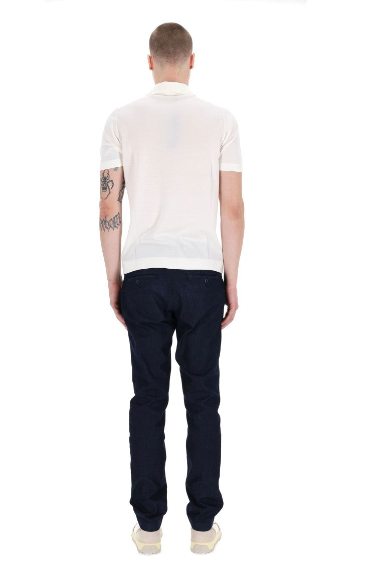 Drumohr Frosted Superlight Cotton Open Collar Polo