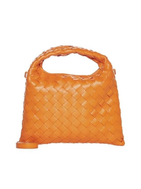 Bottega Veneta Mini Handbag In Woven Calf Leather With Polished Finish